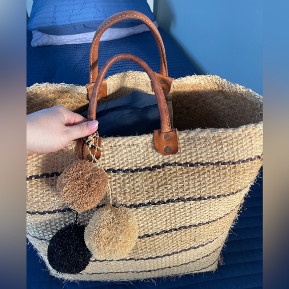 MAR Y SOL Capri Woven Straw Tote Beach Bag - Picture 7 of 11